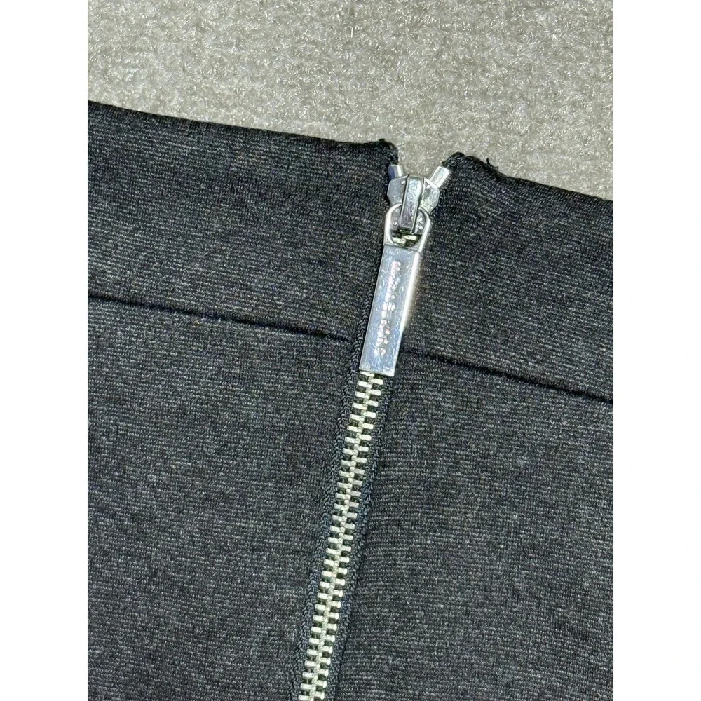 Michael Kors Skirt Womens 6 Charcoal Grey Pencil‎ Stretch Zipper Pockets Career